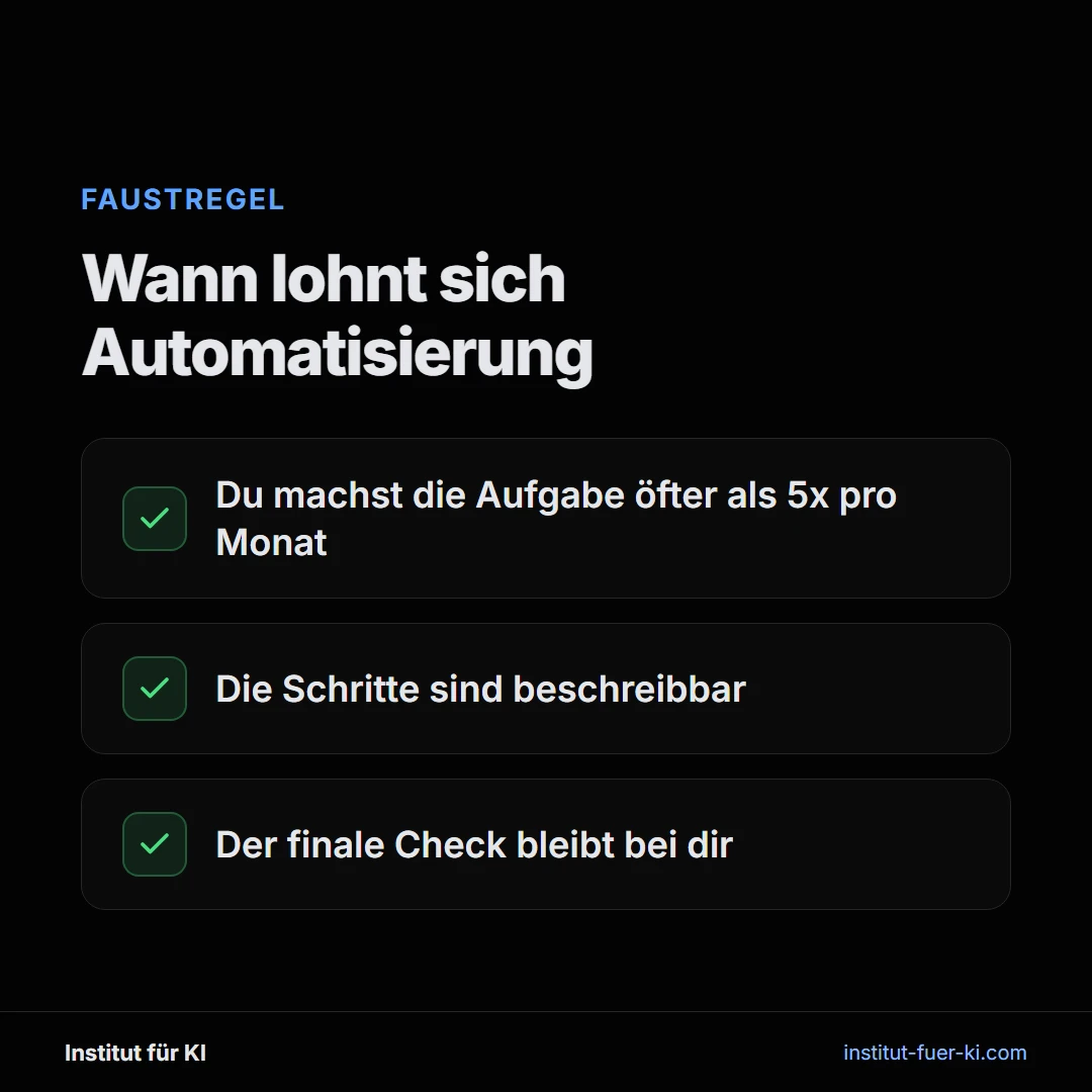 Faustregel: Wann sich Automatisierung mit KI für wiederkehrende Aufgaben wie Rechnungen lohnt